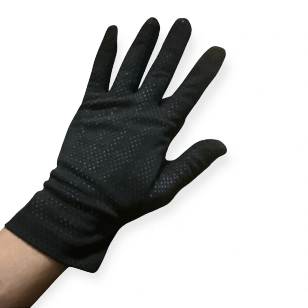 FAB 1950’s Vintage Black Perforated Dress Gloves, Wrist Length & Lightweight